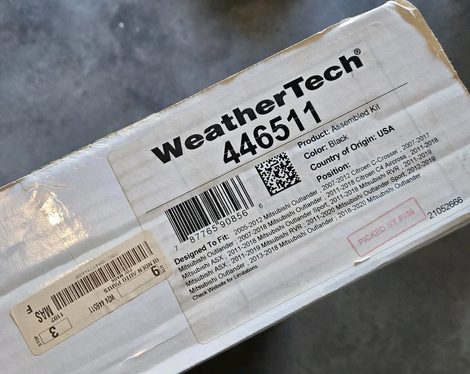 Forro de piso WeatherTech para Mitsubishi Outlander Sport 2011-2024 primera fila negro *NUEVO Foto 3 de 4