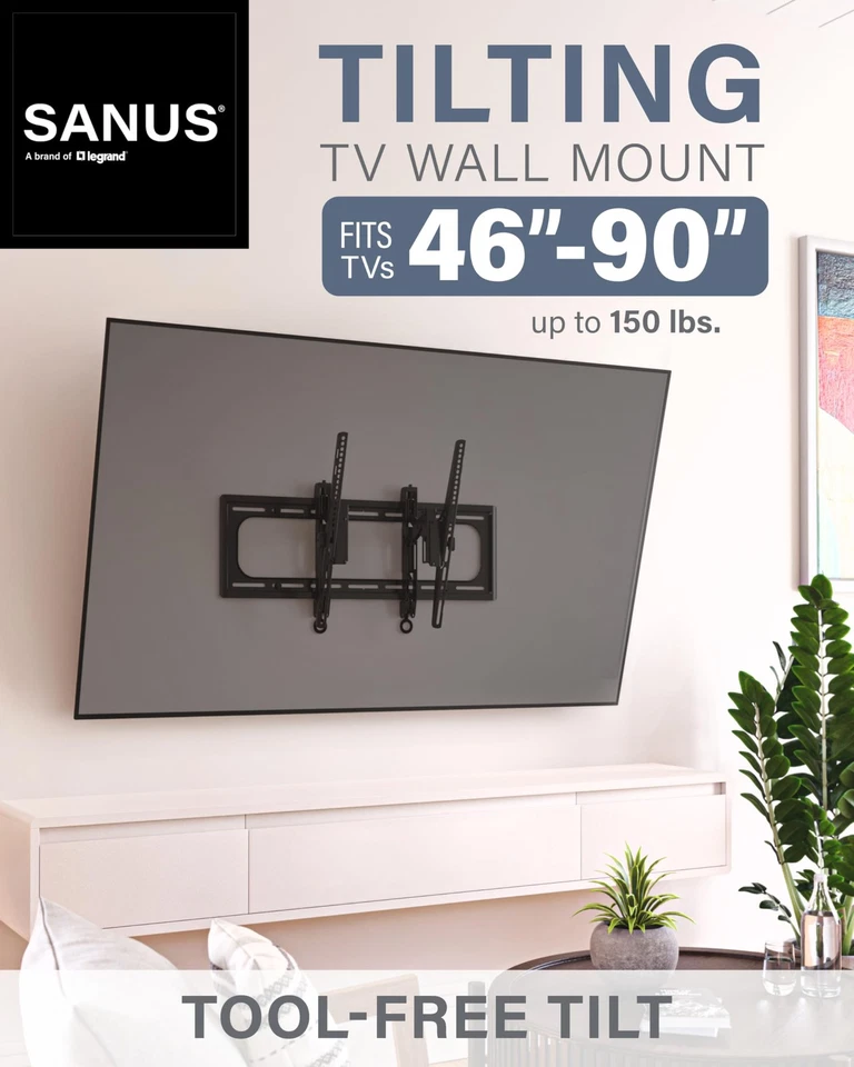 Tilting TV Wall Mount for 46" - 90” TVs or 150lbs - Premium Tilt Mount w/Univ... - Image 2 of 4