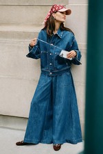 NWT Anthropologie Pilcro High-Rise Wide-Leg Jeans 27 Blue 158