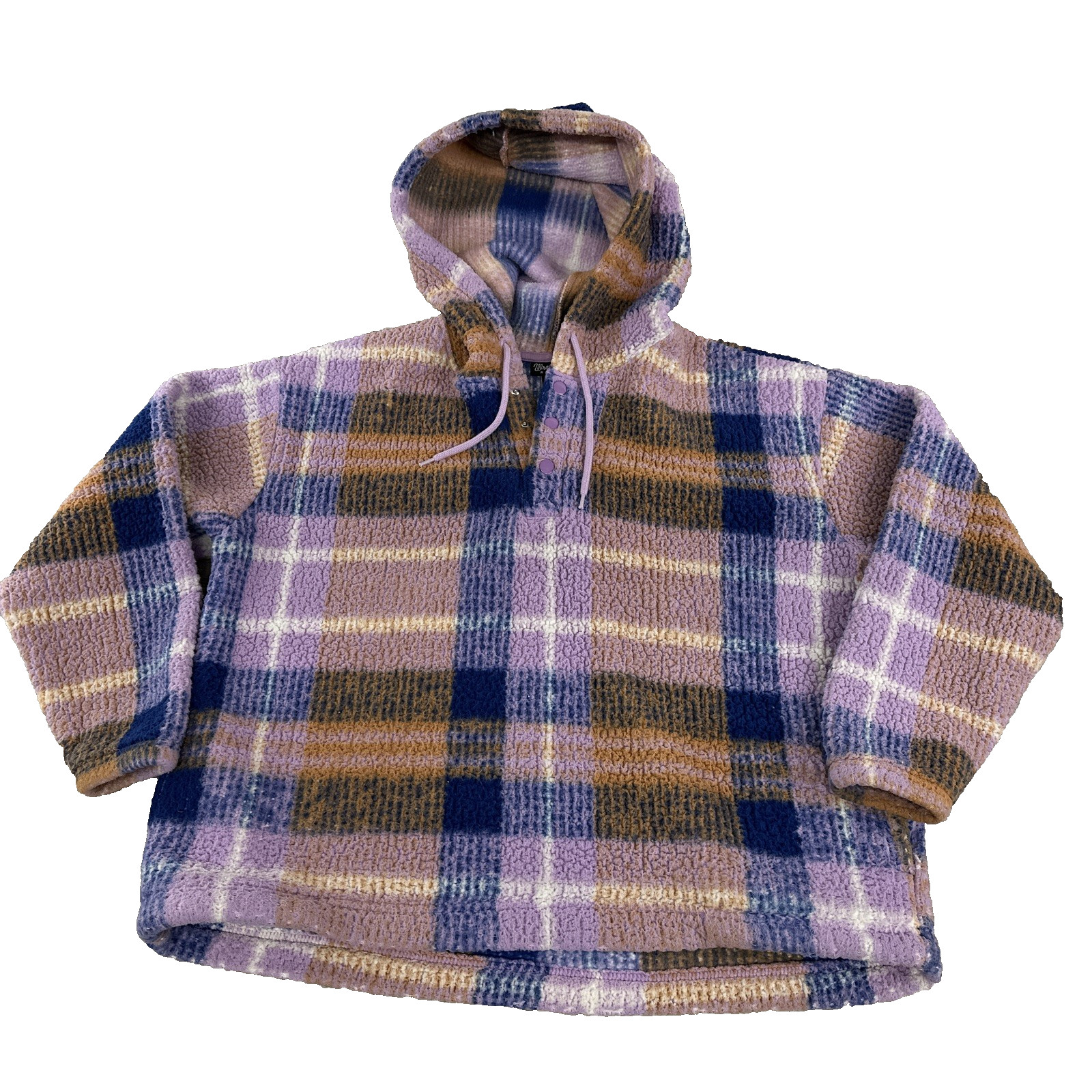 Wrangler Retro Hooded Sherpa Plaid Sweater  Women's Size L