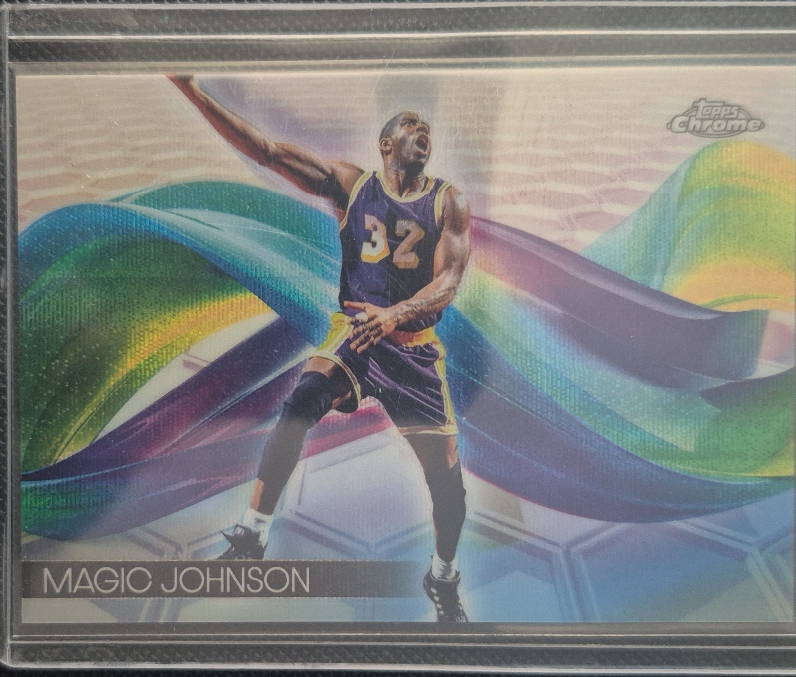 Topps 2025 Chrome Helix Magic Johnson Insert #H15 Los Angeles Lakers