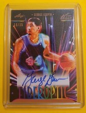 ICEMAN HOF GEORGE GERVIN AUTO /35 2023 FIBEROPTIC ART OF SPORT SAN ANTONIO SPURS