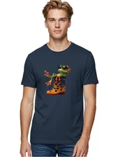Froggy-Fashion Mens Graphic Tee, 100% Cotton, Casual Summer Wear