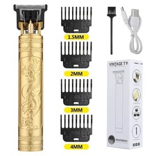 Professional T9 Vintage Hair Trimmer Zero Gapped Cordless Clipper Shaver Men