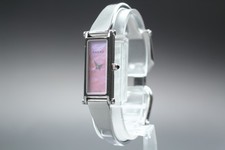 Near MINT GUCCI 1500L Pink Shell Dial Quartz Women's Bangle Watch From JAPAN