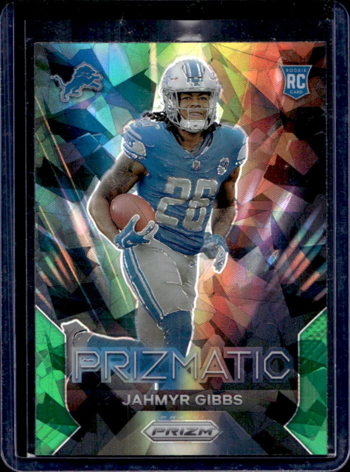 2023 Prizm Jahmyr Gibbs Prizmatic RC Prizm Green Ice Rookie #20 Lions