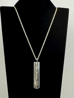TIFFANY & CO 1837 BAR LOGO PENDANT On 16  Chain 12g Sterling Silver 2001