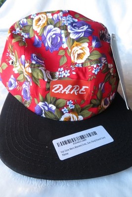 NEW Unisex Floral Baseball Cap Hat D.A.R.E. Adjustable Leather Strap