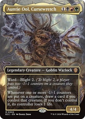 FOIL Borderless AUNTIE OOL, CURSEWRETCH mtg NM Commander Lorwyn Eclipsed Mythic