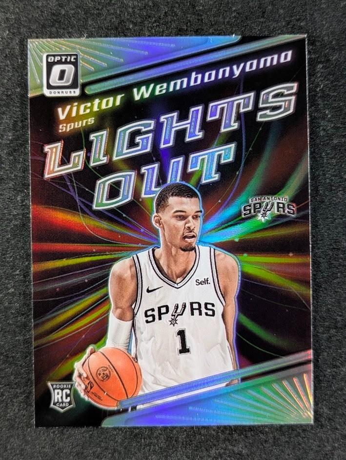 2023-24 Panini Donruss Optic VICTOR WEMBANYAMA RC Holo Prizm SP Lights Out #4