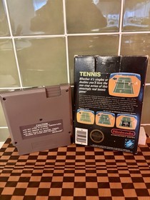 NES Tennis CIB - Rare 1st Print 5-Screw No-Code / Unpunched Hang Tab Black Box⁠