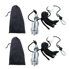 For Canoe Kayak Raft Boat 3.3Lb Silver Marine Kayak Folding Anchor Kit 2Pack