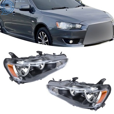 Halogen Headlights Headlamp Set For Mitsubishi Lancer 2008-2017 Driver+Passenger