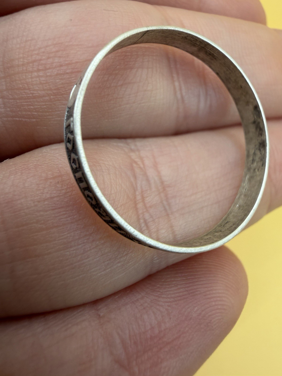 Sterling Silver Ring Size Y – “Lord, save and protect me” Engraving#149 image 2