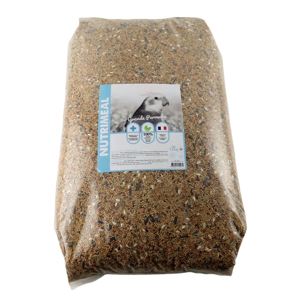 Graines grandes perruches nutrimeal nourriture oiseau de compagnie alimentation saine sac 12kg