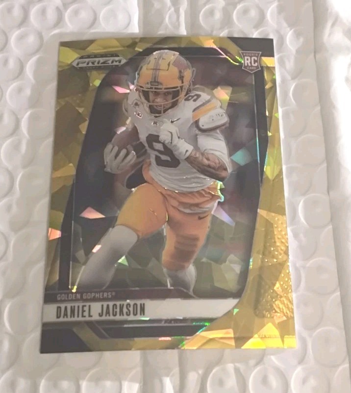 2025 Panini Prizm Draft Picks #69 Daniel Jackson RC Gold Cracked Ice.     Zz46