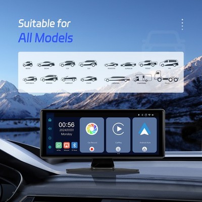 10.26'' Portable IPS Touch Screen Wireless Apple CarPlay Android Auto Car Radio