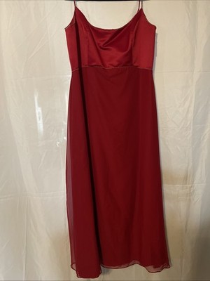 NEW Eden Bridals Red Formal Gown Size 22 Beaded Strap Prom Bridesmaid Dress Long