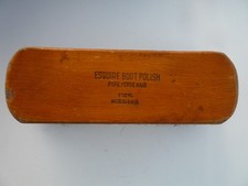 Esquire Boot Polish Pure Horse Hair Curved Wood Handle Shoe Brush 6 3/4" x 2 1/8