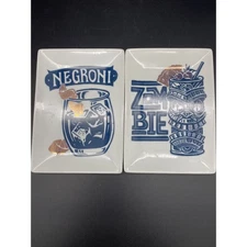 CRATE & BARREL Set Of Two DERRICK CASTLE Plate NEGRONI ZOMBIE