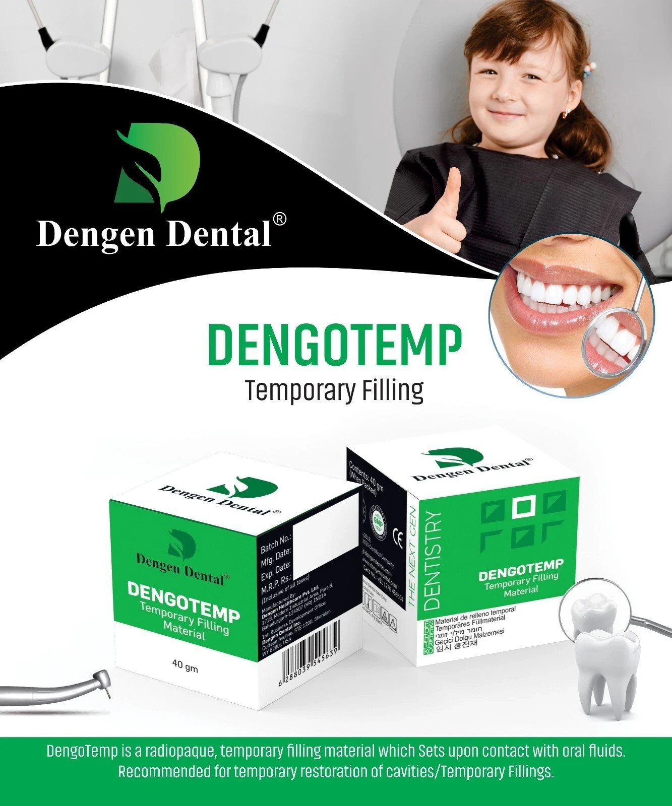 Dengen Dental Dengotemp Temporary Filling Material Fast Shipping