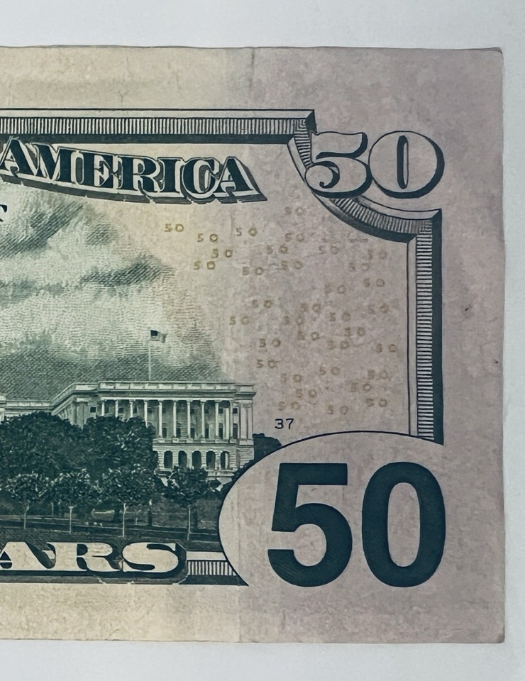 $50 Dollar Bill Six of a Kind 6's Fancy Serial Number 63166666 2017A ...