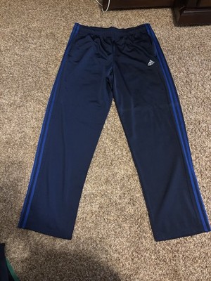 Adidas Men's Essential 3-Stripe Tricot Track Pants in navy blue