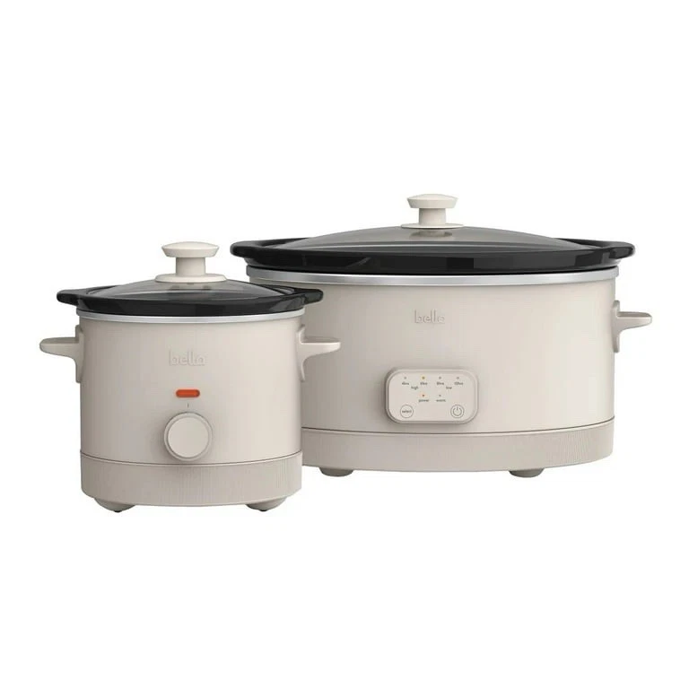 Bella Slow Cooker Set- 6qt Programmable up to 10 hrs, Low, High, Warm Control