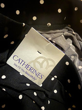 Catherines Plus 3X Black/White Polka Dot Skir...