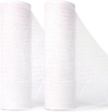 2 Rolls White Mesh Ribbon,10 Inch X 30 Feet 10Yard Each Roll,Metallic White wit