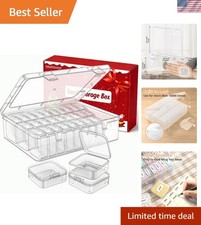 Compact and Stackable Clear Bead Organizer with 31 Compartments for Easy Access