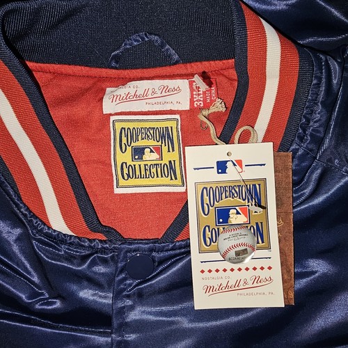 Boston Red Sox Satin Jacket Mitchell And Ness Blue Red Men's 3XLT NWT - Picture 6 of 11