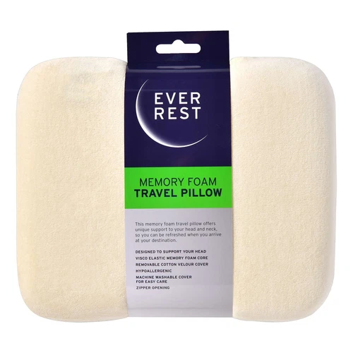NEW Ever Rest Memory Foam Travel Pillow By Spotlight