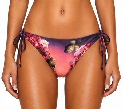 Agua Bendita Eda Shade Bikini Bottom Floral Ruched Sides Ties Beads Plus 3XL