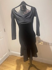 Belle Poque Black  Dress Sweetheart Neckline Long Sleeve Vintage Style L, 14