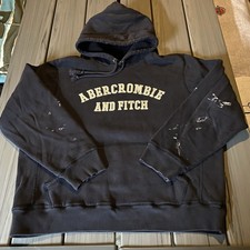 Vintage Y2K Abercrombie Embroidered Arch Logo Blue Heavyweight Hoodie Size XL