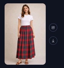 Vintage Talbots Skirt Size 12 Pleated Pull on Pockets Cotton