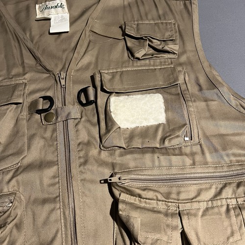Ausable Vest Mens 2XL Tan Multi Pocket Utility Fly Fishing Khaki Outdoors - Picture 2 of 6
