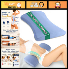 Lumbar Support Pillow for Back Pain Relief - Memory Foam Bed Pillow, Washable Co