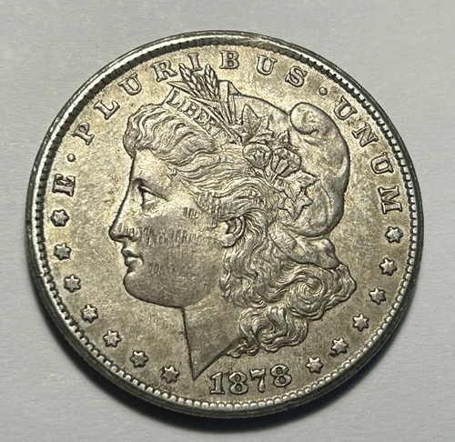 1878 CC MORGAN DOLLAR AU DETAILS / OBVERSE REEDING DAMAGE