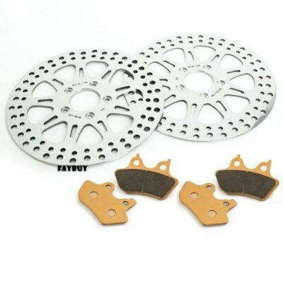Polished 11.5'' Front Rear Brake Rotors Pads for Harley Softail Heritage 2000-07