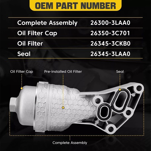 263003LAA0 Aluminum Oil Filter For Hyundai Genesis G80 (5.0L) 2017-2019 - Picture 7 of 11