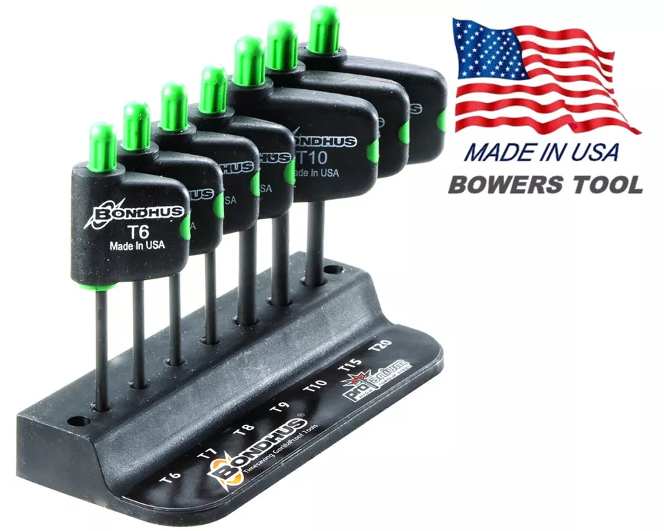 Bondhus 7pc Flag Handle Torx Star Tip Wrench Set T6-T20 MADE IN USA 34445 - Image 2 of 4