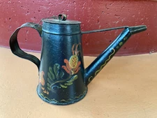 Antique Tole Ware Tin Oil Lamp Filler