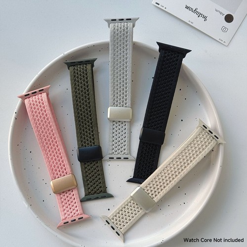 Bracelet nylon fermoir magnétique pour Apple Watch série 10 9 8 7 6 Ultra 2/1 49 mm - Photo 4 sur 16