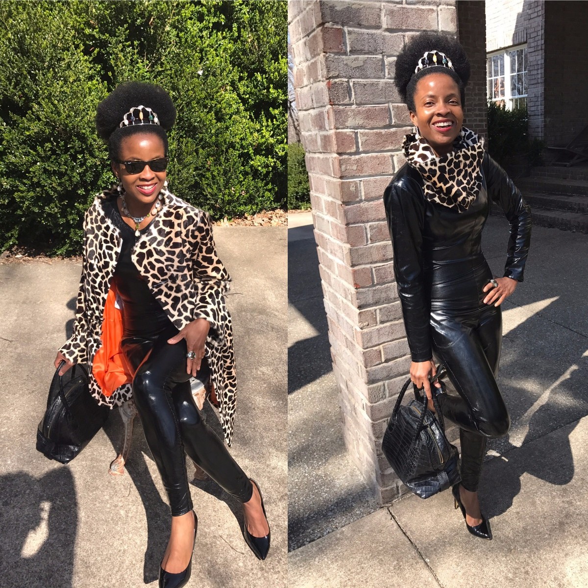 New Designer Emanuel Ungaro Spotted pony goat hair fur coat +