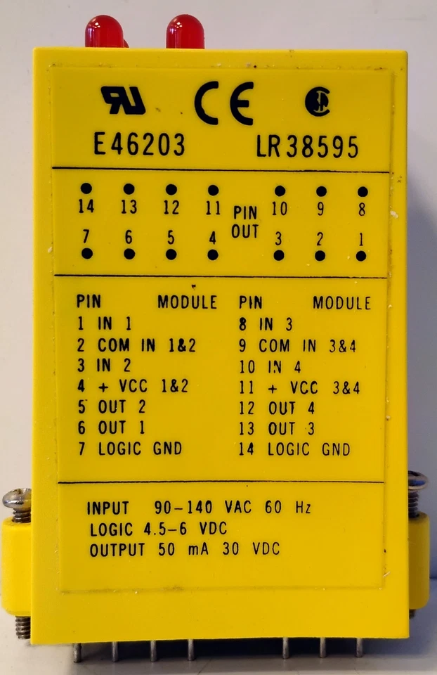 Crouzet Gordos IAC-5Q 90-140 V AC 4-Channel Plug-In I/O Module - Image 2 of 4