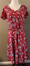 NWT Talbot's Dress Red White & Black Summer Beach Umbrellas Sz 8 Cruise Resort