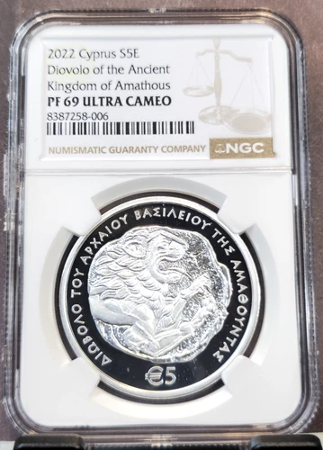 2022 CYPRUS SILVER 5 EURO S5E DIOVOLO KINGDOM OF AMATHOUS NGC PF 69 ULTRA CAMEO
