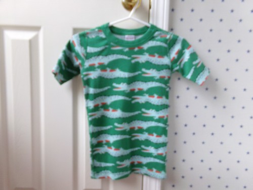 FLAW HANNA ANDERSSON Green CROCODILE ALLIGATOR Pattern Pajama Shirt 8 Boys 130 - Picture 5 of 18